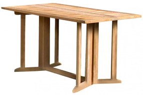 Tavolo consolle pieghevole rettangolare in legno massiccio Teak 150 x 80