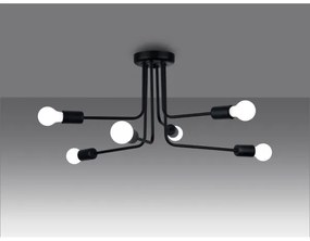 Sollux SL.1452 - Lampadario a sospensione con supporto rigido NORAH 6xE27/15W/230V nero