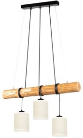 Spot-Light 68869351 - Lampadario a sospensione TRENO su cavo 3xE27/25W/230V in pino