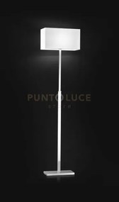 Piantana cromo spazzolato para hotel paralume bianco 1 luce attacco...