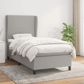 Giroletto A Molle Con Materasso Grigio Chiaro100x200 Cm Tessuto /