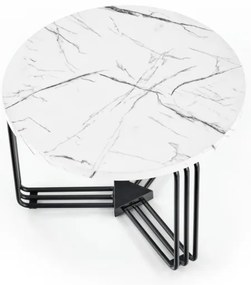 Tavolino ANTICA 41x55 cm nero/marmor decor