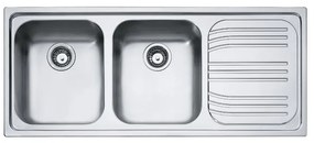 Lavello 2 vasche in inox argento FRANKE Radar RRX 621 L 50 x L 116 cm