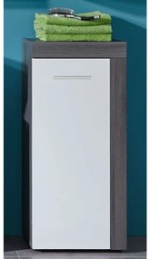 Armadietto Da Pavimento Miami Bianco E Grigio Fumo /
