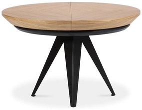 Tavolo da pranzo rotondo con piano effetto rovere allungabile con estensione ø 120 cm Magnus – Windsor &amp; Co Sofas