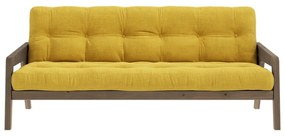 Divano letto in velluto a coste giallo 204 cm Grab - Karup Design