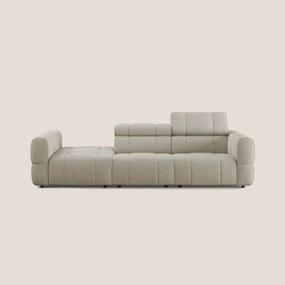 Giotto Divano con terminale e opzione relax elettrico in microfibra effetto velluto impermeabile T09