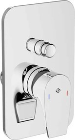 Set miscelatore lavabo bidet e doccia ad incasso con deviatore cromo lucido con piletta - Zyra