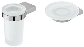 Set accessori a muro portaspazzolini e portasapone in acciaio Futura