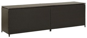 Baule Da Giardino İn Polyrattan 200x50x60 Cm Marrone /