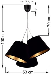 Lampadario a sospensione con filo AMBROSIA 3xE27/60W/230V