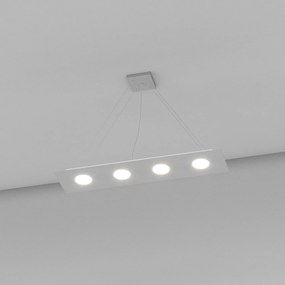 Lampadario Moderno Rettangolare Area Metallo Grigio 4 Luci Gx53