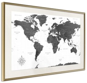 Poster  The World in Black and White  Cornice Quadri Cornice d'oro con passe-partout, Larghezza x Altezza Home decor 90x60