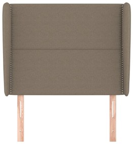 Testiera ad orecchio tortora 83x23x118/128 cm in tessuto