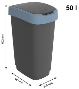 Bidone per rifiuti in plastica riciclata 50 L Twist - Rotho