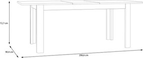Tavolo Allungabile 90x160-206 Cm Da Arredo Interno Lehman Rovere Nero