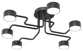 Lampada da soffitto in acciaio KURAGE 6 nera 6xGX53