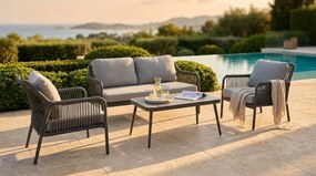 JAY - salotto da giardino in alluminio 4 posti