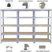 3 Scaffali in Acciaio Senza Bulloni Q-Rax Grigi Larghi 90cm per Magazzino e Box