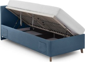 Letto da bambini blu imbottito con contenitore con rete inclusa 90x200 cm Cool – Meise Möbel