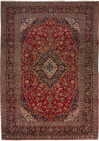 Kashan Tappeto 250 x 350 Blu (Iran) Annodato A Mano