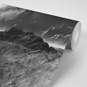 Carta da parati autoadesiva – Terra fantasy in bianco e nero