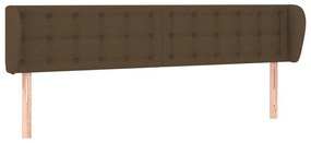 Testiera ad orecchio marrone scuro 183x23x78/88 cm in tessuto