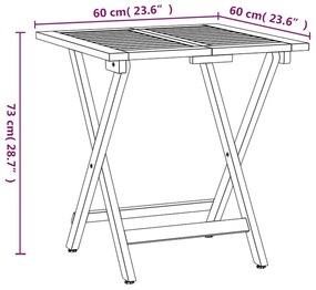 Set da Bistrò Pieghevole 3pz con Cuscini Legno Massello Acacia