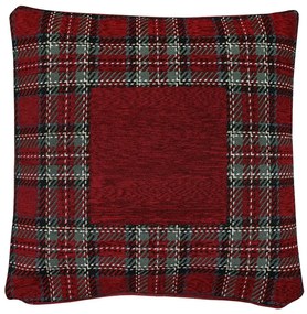 Federa cuscino gobelin Tartan bordó 42x42 cm Chenille IT025