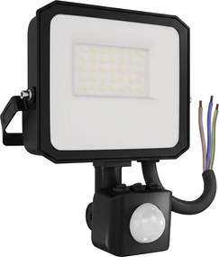 Faro LED 20W IP65 Nero con Sensore di Movimento e OSRAM chip LED Colore Bianco Naturale 4.000K