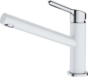 Rubinetto da cucina con doccetta diagonale Orbit bianco granito lucido FRANKE