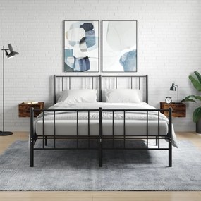 Comodini A Muro 2 Pz Rovere Fumo 35x35x20 Cm /