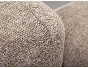 Divano angolare marrone chiaro allungabile/con contenitore (con penisola a destra/con chaise lounge) con rivestimento in ciniglia Mele – Makamii