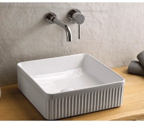 Lavabo D'Appoggio 36,5x36,5 Cm Karag Bianco Lucido