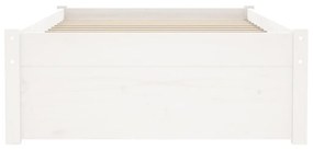 Giroletto bianco in legno massello 75x190 cm 2ft6 small single