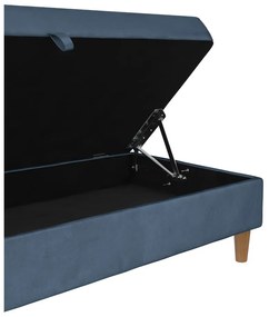 Poggiapiedi in velluto blu Lilly - Støraa