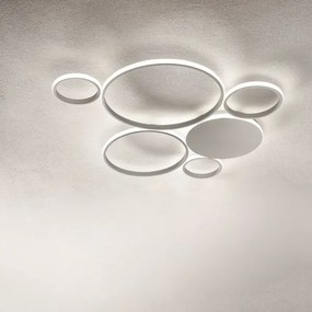 Plafoniera LED POIS in metallo verniciato 93x84 cm Silver