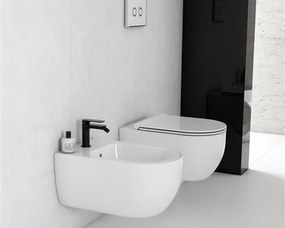 Globo Mode coppia Vaso e Bidet Sospesi senza brida con Sedile a Chiusura Rallentata Bianco