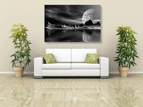 Quadro su tela – Paesaggio futuristico in bianco e nero