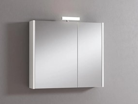 Pensile con luce Akira bianco frassinato L 80 x H 70 x P 15.5 cm