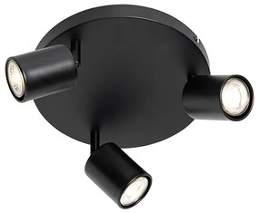 Plafoniera moderna nera regolabile rotonda 3 luci - Java