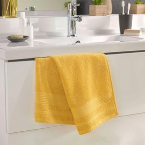Asciugamano giallo in spugna di cotone 50x90 cm Tendresse - douceur d'intérieur