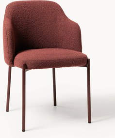Sedia imbottita in bouclé con braccioli Felicia