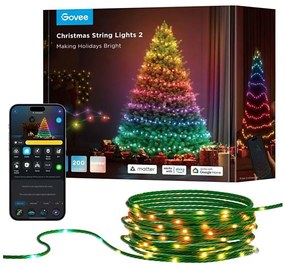 Govee - Catena natalizia a LED RGBICW per esterni 2700-6500K 20m Wi-Fi Matter IP66