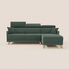 Sole Divano letto matrimoniale angolare con penisola contenitore e poggiatesta reclinabili - tessuto smacchiabile T23