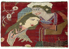 Shiraz Tappeto persiano 50 x 70 Rosso (Iran) Annodato A Mano