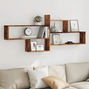 Mensola A Parete Legno Antico 167,5x18x68 Cm İn Truciolato /