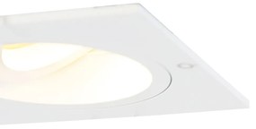 Set di 6 faretti da incasso quadrati bianchi orientabili e inclinabili - Chuck