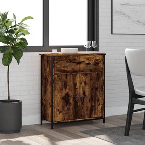 Credenza Rovere Fumo 70x30x80 Cm İn Legno Multistrato /