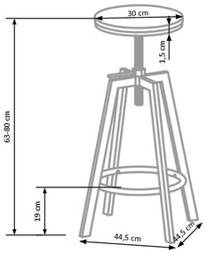 Sgabello 80x30 cm nero